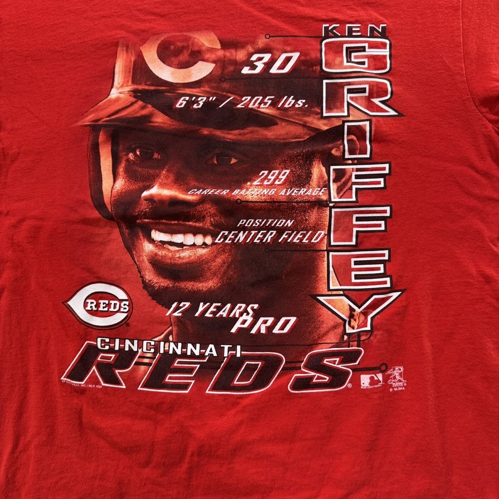 Vintage CSA Ken Griffey Jr‎ Cincinnati Reds Baseball Shirt Adult Size L Red